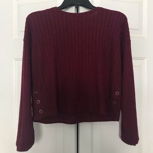 ribbed maroon sweater